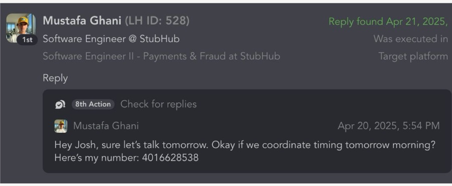 Reply: sure, let’s talk tomorrow