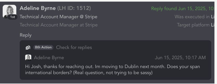 Reply: I’m moving to Dublin next month, does your span international borders?